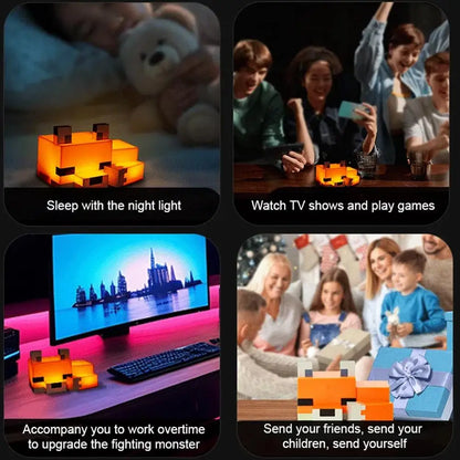 Game Cute Fox Night Light Soft Orange Glow Officially Licensed Decor And Desk Lamp For Gaming Room Or Kids And Tween Bedroom