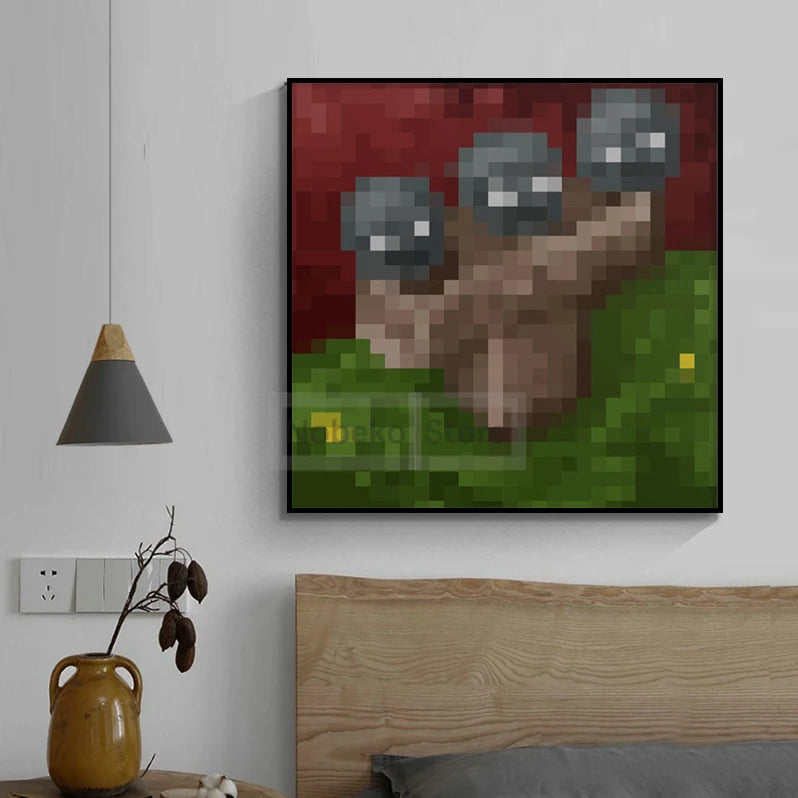 Classic Block Pixel Game MC Hanging Paintings Poster Paintings in the game Prints Canvas Wall Art Pictures Home Room Decoration
