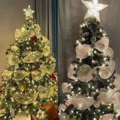 9M Christmas Ribbon Decoration Hanging Christmas Tree Pendent Ornaments for Home Decor Navidad Party New Year 2026 Accessories