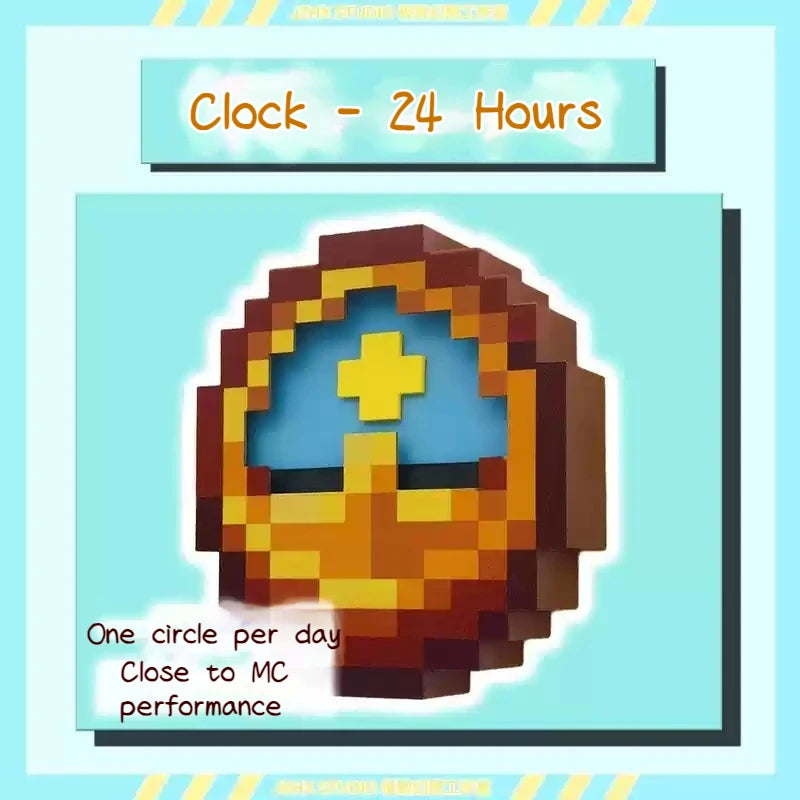 24hr 12hr Mc Annoying Villagers Game Peripheral Figurine Clock Sun - Moon Swingable Clock Steve