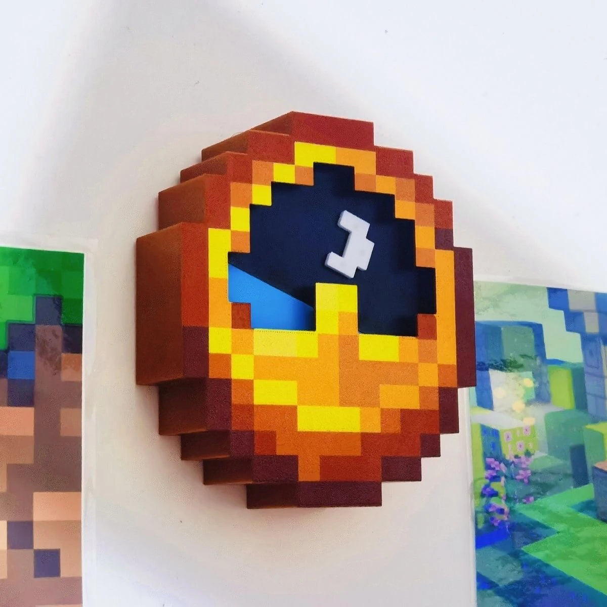 24hr 12hr Mc Annoying Villagers Game Peripheral Figurine Clock Sun - Moon Swingable Clock Steve