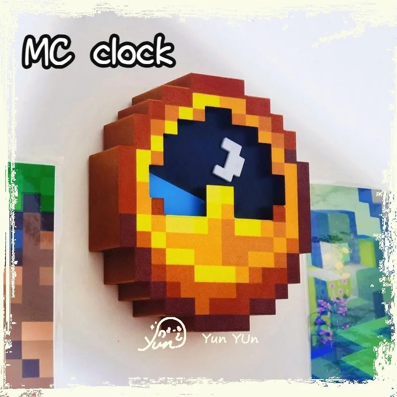 24hr 12hr Mc Annoying Villagers Game Peripheral Figurine Clock Sun - Moon Swingable Clock Steve