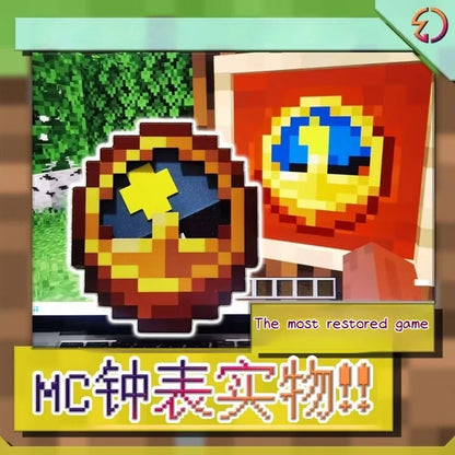 24hr 12hr Mc Annoying Villagers Game Peripheral Figurine Clock Sun - Moon Swingable Clock Steve