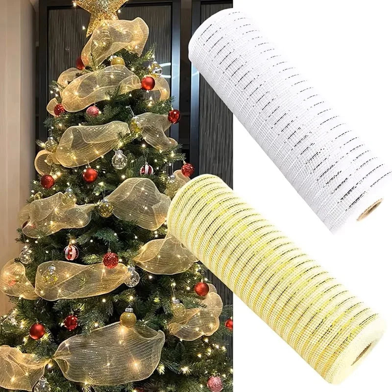 9M Christmas Ribbon Decoration Hanging Christmas Tree Pendent Ornaments for Home Decor Navidad Party New Year 2026 Accessories