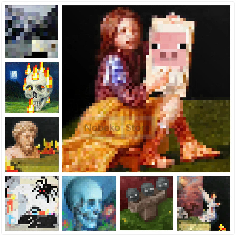 Classic Block Pixel Game MC Hanging Paintings Poster Paintings in the game Prints Canvas Wall Art Pictures Home Room Decoration