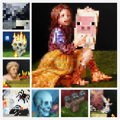 Classic Block Pixel Game MC Hanging Paintings Poster Paintings in the game Prints Canvas Wall Art Pictures Home Room Decoration